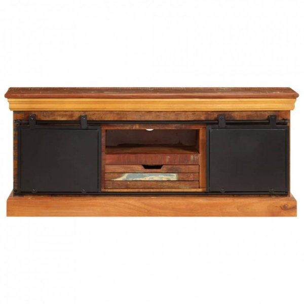 Szafka pod TV, 110x30x45 cm, lite drewno odzyskane