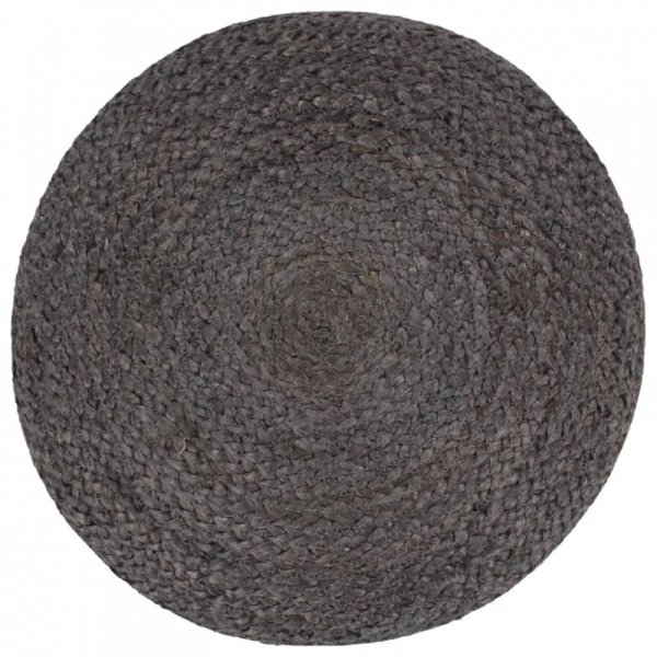 Ręcznie robiony puf, ciemnoszary, 45 x 30 cm, juta