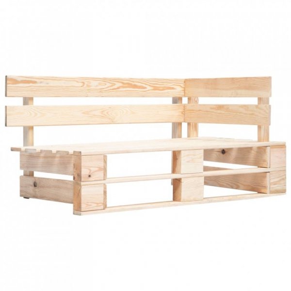 Sofa ogrodowa z palet z piaskowymi poduszkami, sosna