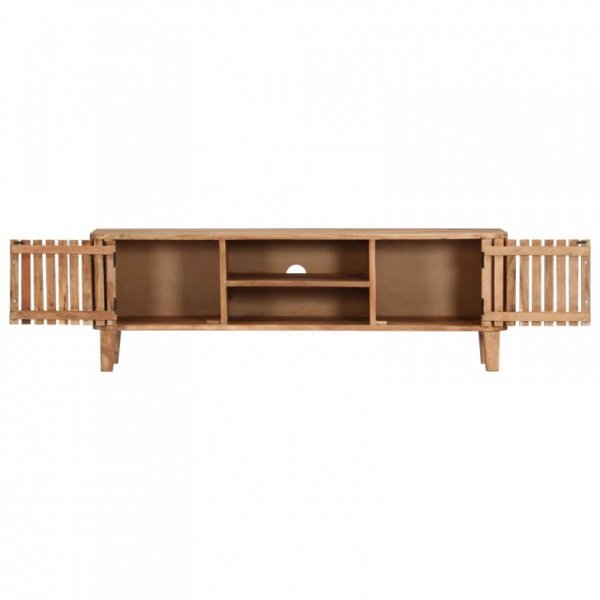 Szafka pod TV, 130 x 30 x 45 cm, lite drewno akacjowe
