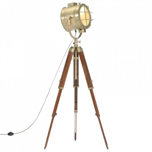 Lampa podłogowa na trójnogu, lite drewno mango, 165 cm