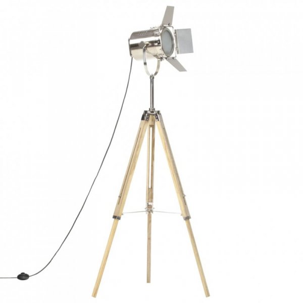 Lampa podłogowa na trójnogu, lite drewno mango, 140 cm
