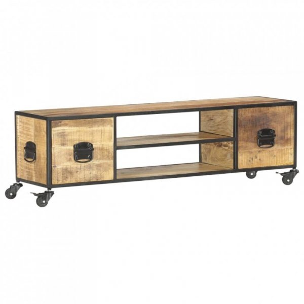 Szafka pod TV, 130 x 30 x 39 cm, lite drewno mango