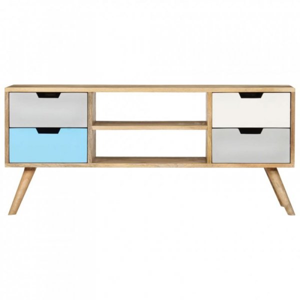 Szafka pod TV, 110 x 35 x 48 cm, lite drewno mango