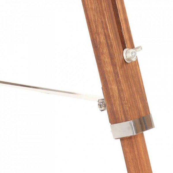 Lampa podłogowa na trójnogu, brązowo-biała, tek, 141 cm