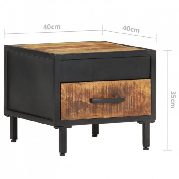 Szafka nocna, 40x40x35 cm, surowe drewno mango