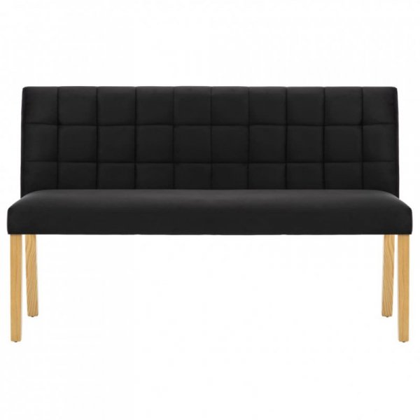 Ławka, 140 cm, czarna, tapicerowana aksamitem