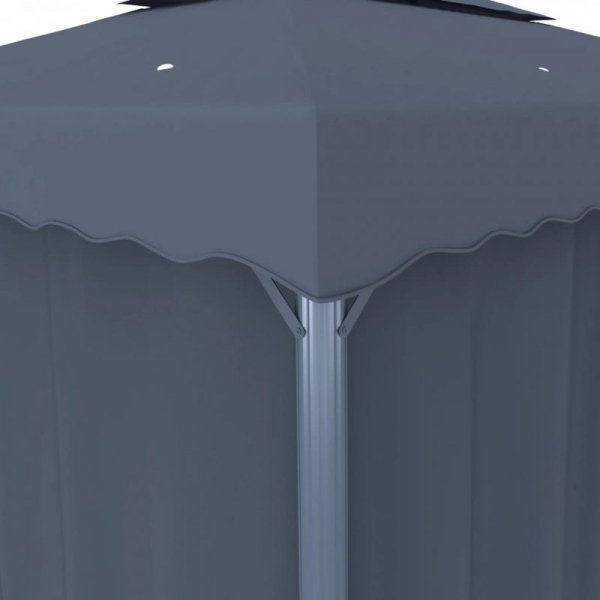 Altana ogrodowa z zasłonami, 4 x 3 m, antracytowa, aluminium