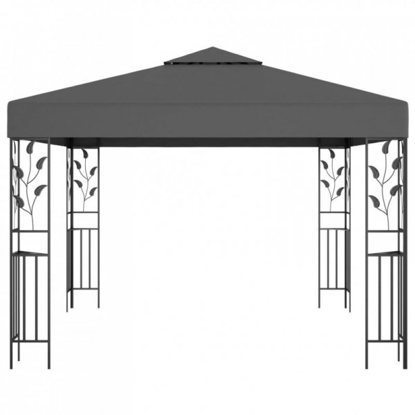 Altana ze sznurem lampek LED, 3x3 m, antracytowa