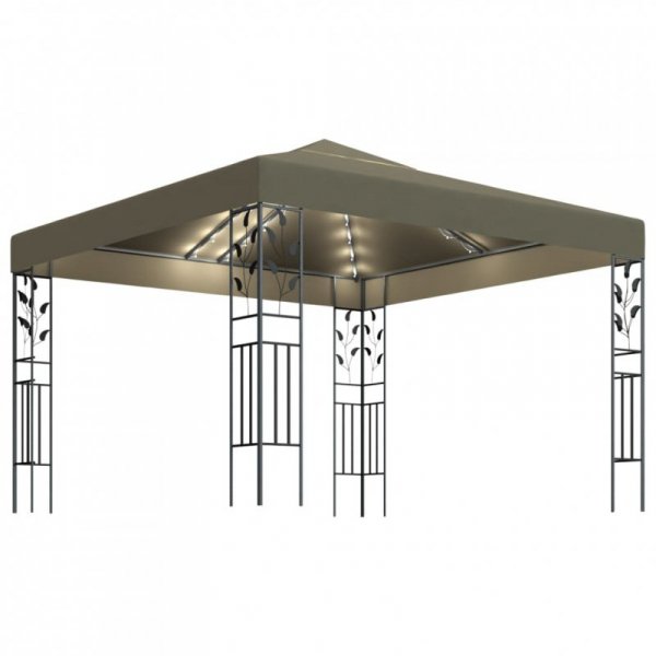 Altana ze sznurem lampek LED, 3x3 m, kolor taupe