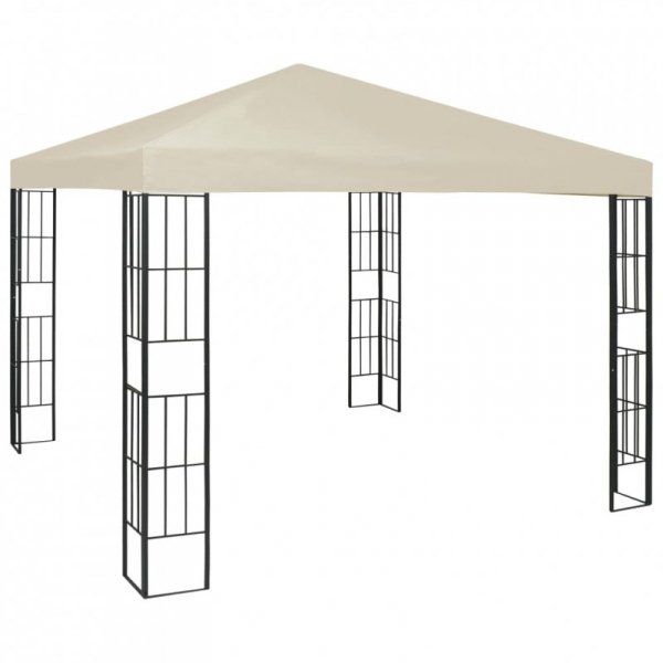Altana ze sznurem lampek LED, 3x3 m, kremowa