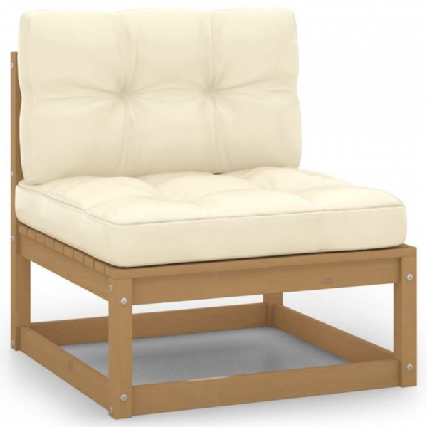 3-osobowa sofa z poduszkami, lite drewno sosnowe