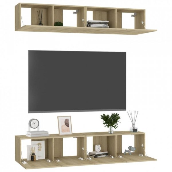 Szafki TV, 4 szt., dąb sonoma, 80x30x30 cm