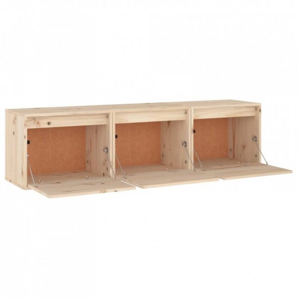 Szafki pod TV, 3 szt., lite drewno sosnowe