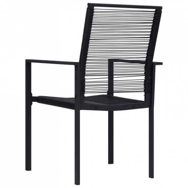 Krzesła ogrodowe, 2 szt., rattan PVC, czarne