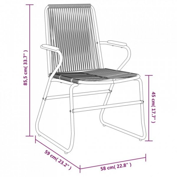Krzesła ogrodowe, 4 szt., czarne, 58x59x85,5 cm, rattan PVC