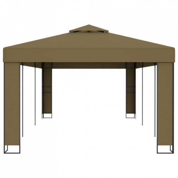 Altana z podwójnym dachem, 3x6 m, taupe, 180 g/m²