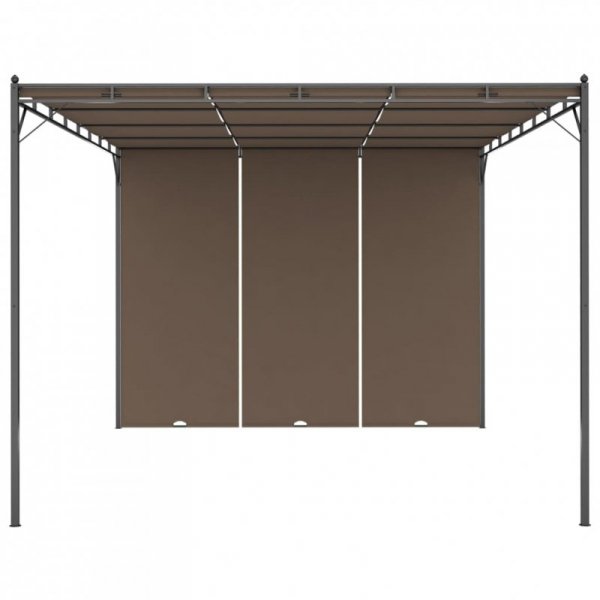 Altana ogrodowa z zasłoną, 4 x 3 x 2,25 m, kolor taupe