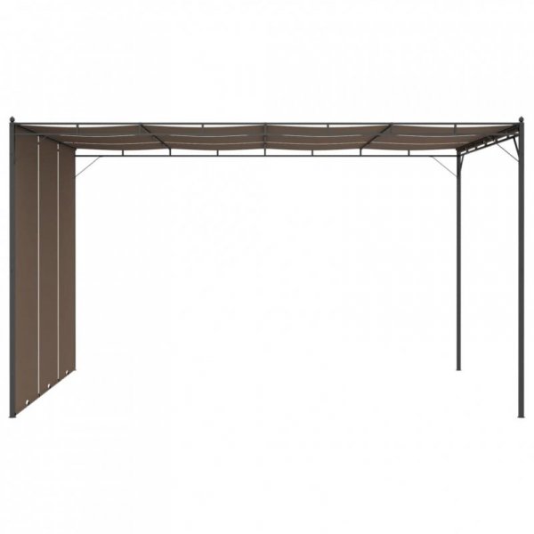 Altana ogrodowa z zasłoną, 4 x 3 x 2,25 m, kolor taupe