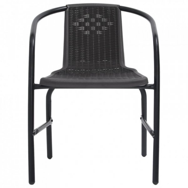 Krzesła ogrodowe, 2 szt., rattan PE i stal, 110 kg