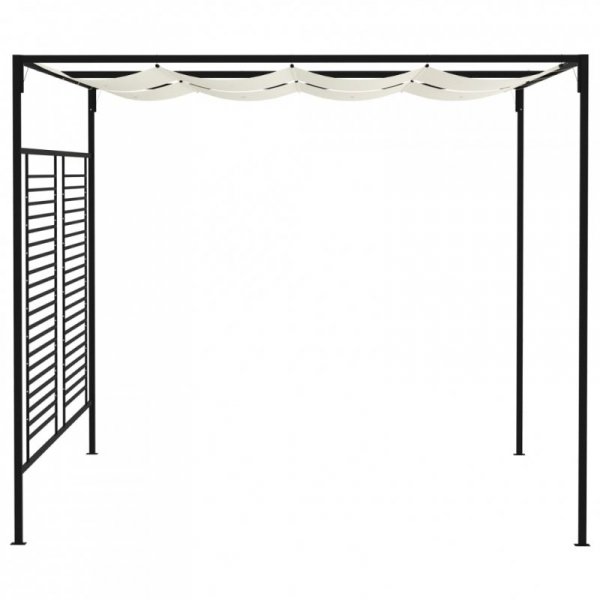Altana ogrodowa ze zwijanym dachem, 3x4x2,3m, kremowa, 180 g/m²