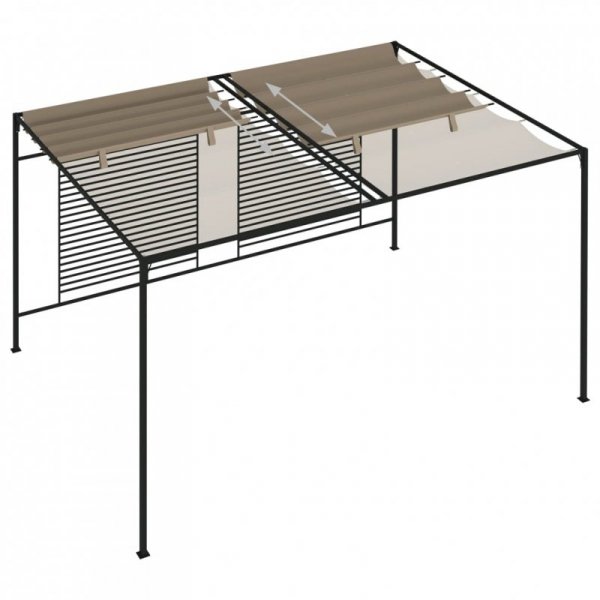 Altana ogrodowa ze zwijanym dachem, 3x4x2,3 m, taupe, 180 g/m²