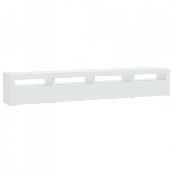 Szafka pod TV z oświetleniem LED, biała, 240x35x40 cm