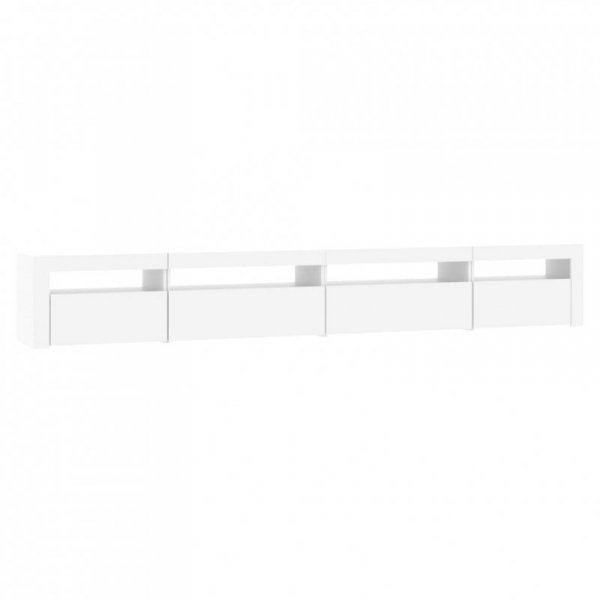 Szafka pod TV z oświetleniem LED, biała, 270x35x40 cm