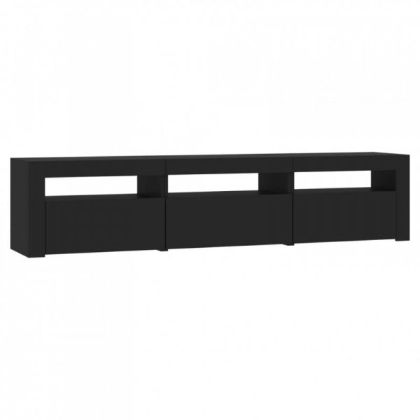 Szafka pod TV z oświetleniem LED, czarna, 180x35x40 cm