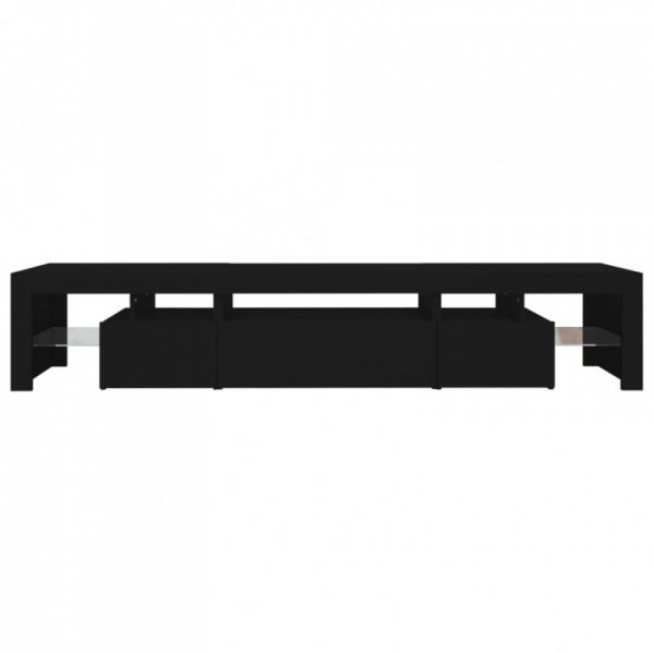 Szafka pod TV z oświetleniem LED, czarna, 215x36,5x40 cm