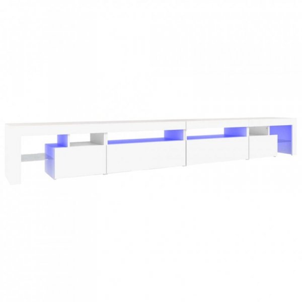 Szafka pod TV z oświetleniem LED, biała, 290x36,5x40 cm