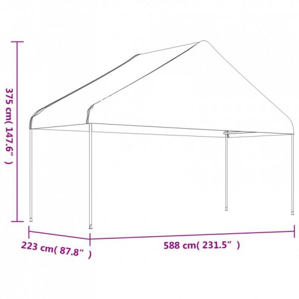 Namiot ogrodowy z dachem, biały, 20,07x5,88x3,75 m, polietylen