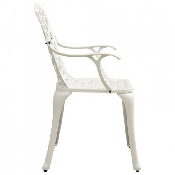 Krzesła ogrodowe 2 szt., odlewane aluminium, białe