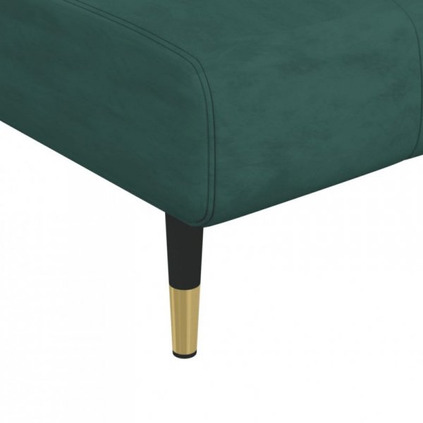 Sofa rozkładana L, ciemnozielona, 275x140x70 cm, aksamit