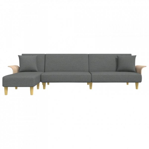 Sofa rozkładana L, ciemnoszara, 279x140x70 cm, tkanina