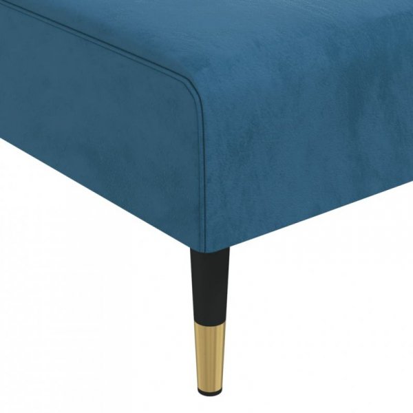 Sofa rozkładana L, niebieska, 271x140x70 cm, aksamit