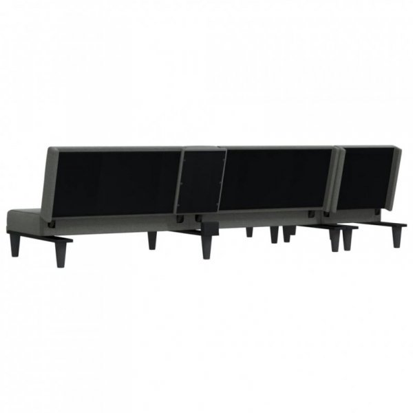 Sofa rozkładana L, ciemnoszara, 255x140x70 cm, tkanina