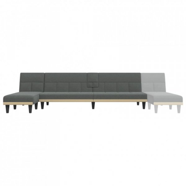 Sofa rozkładana L, ciemnoszara, 255x140x70 cm, tkanina