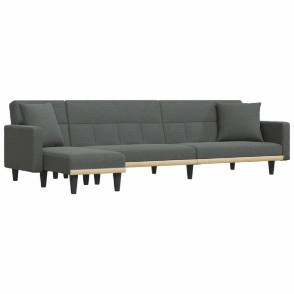 Sofa rozkładana L, ciemnoszara, 275x140x70 cm, tkanina