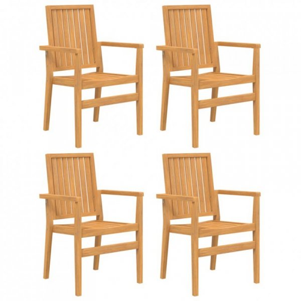 Sztaplowane krzesła ogrodowe, 4 szt., 56,5x57,5x91 cm, tekowe