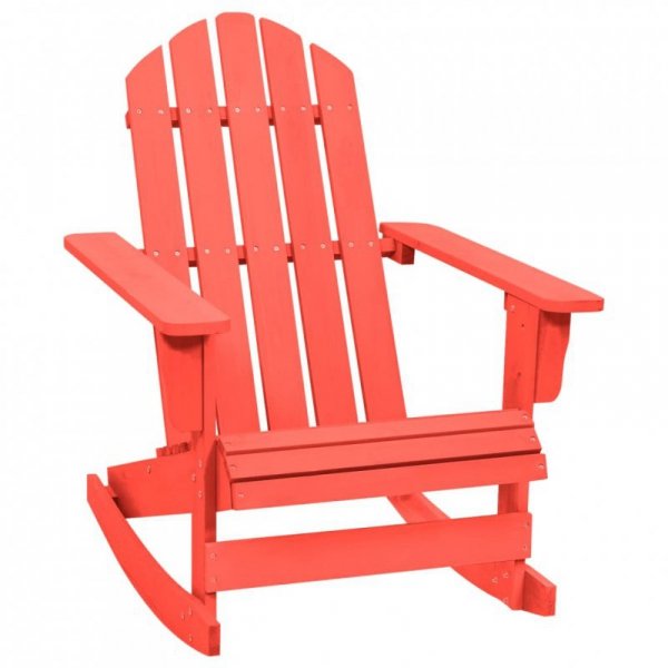 Ogrodowy fotel bujany Adirondack, lite drewno jodłowe, czerwone