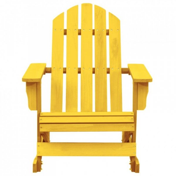 Ogrodowy fotel bujany Adirondack, lite drewno jodłowe, żółte