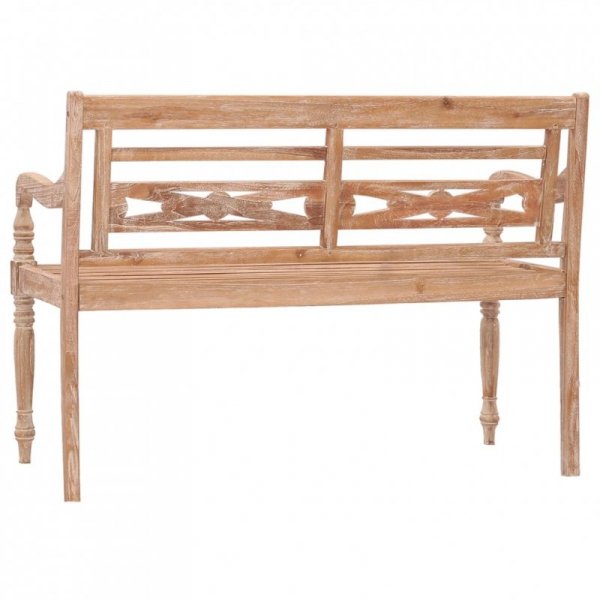 Ławka Batavia, 120 cm, bielone, lite drewno tekowe