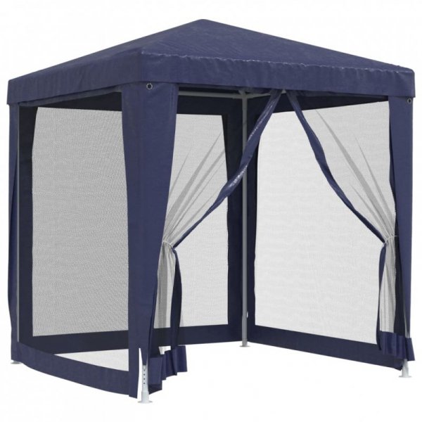 Namiot imprezowy z 4 ścianami z siatki, niebieski, 2x2 m, HDPE