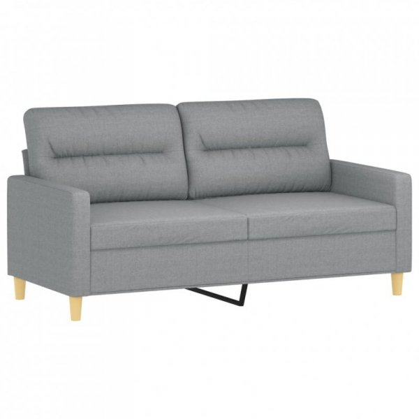 2-osobowa sofa z poduszkami, jasnoszara, 140 cm, tkanina