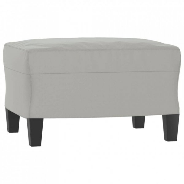 3-os. sofa z podnóżkiem, jasnoszara, 180 cm, obita mikrofibrą