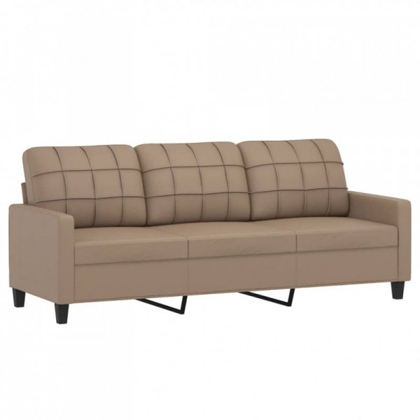 2-osobowa sofa z poduszkami, cappuccino, sztuczna skóra