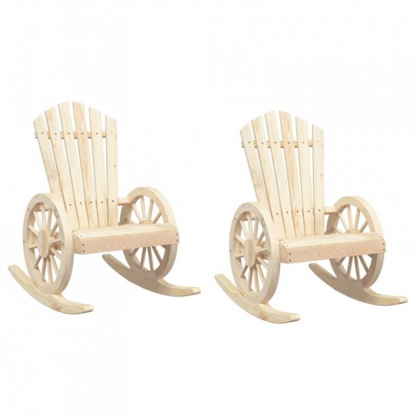 Krzesła bujane Adirondack, 2 szt., lite drewno jodłowe