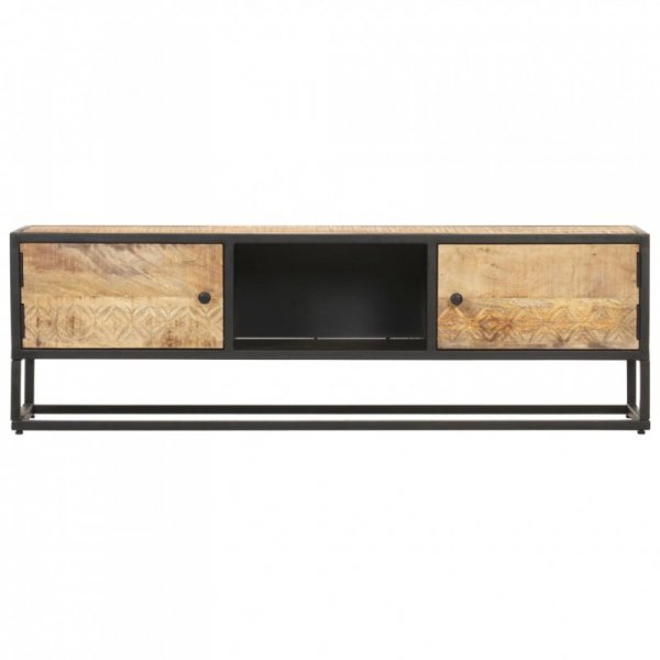 Szafka TV z drzwiczkami, 130x30x40 cm, surowe drewno mango