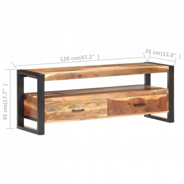 Szafka pod TV, 120x35x45 cm, drewno z miodowym wykończeniem